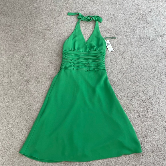 JONES OF NEW YORK HALTER RUCHED WAIST FLARED DRESS NEW - Picture 7 of 7